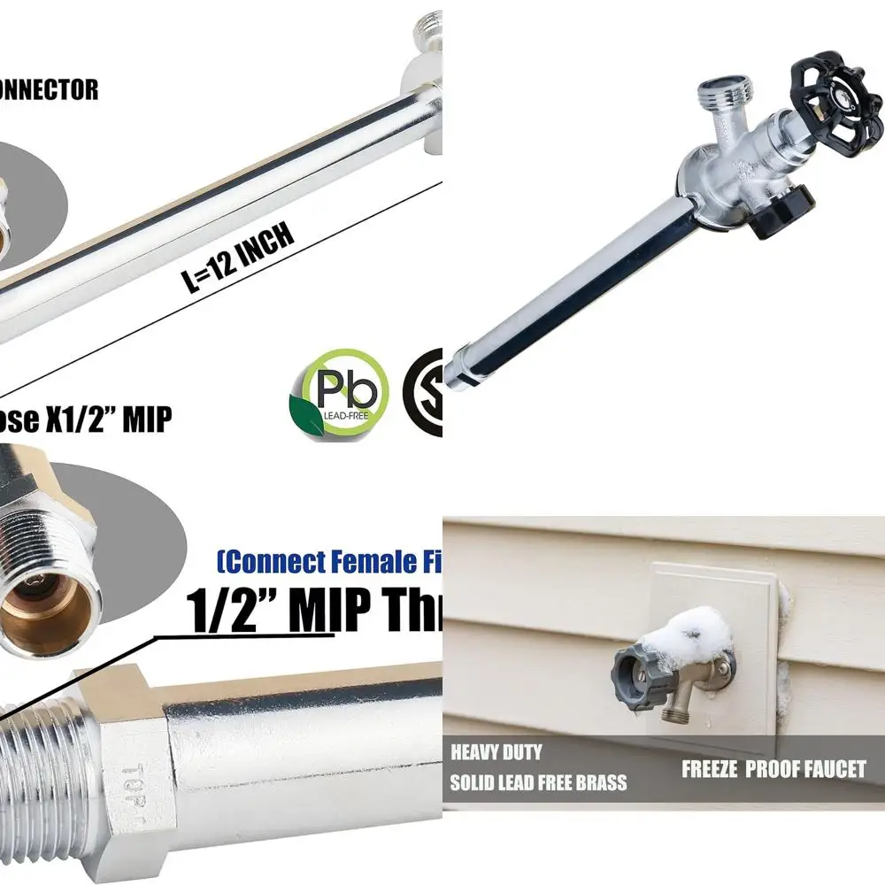 

Polished Chrome 12 Anti-Siphon Outdoor Sillcock with 1/2 MIP and 3/4 Hose Connection