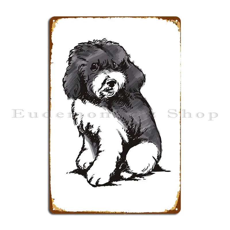 Cute Harlequin Poodle Metal Plaque Poster Mural Living Room Personalized Printed Classic Tin Sign Poster