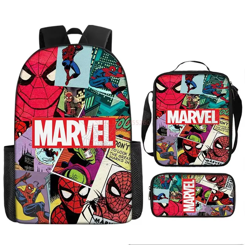 Hot New Marvel Spider Man Children'S Stationery Student Backpack Shoulder Bag Wallet 3-Piece Set Student Gift School Backpack