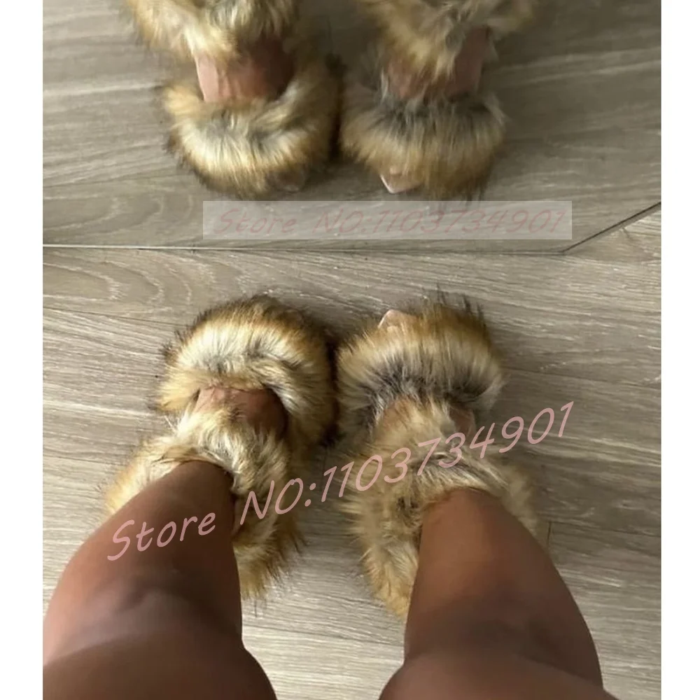 

Коричневые сандалии с ремешком из натурального меха, женские роскошные сандалии с острым носком и меховым ремешком на щиколотке, женские вечерние пикантные сандалии в стиле ретро