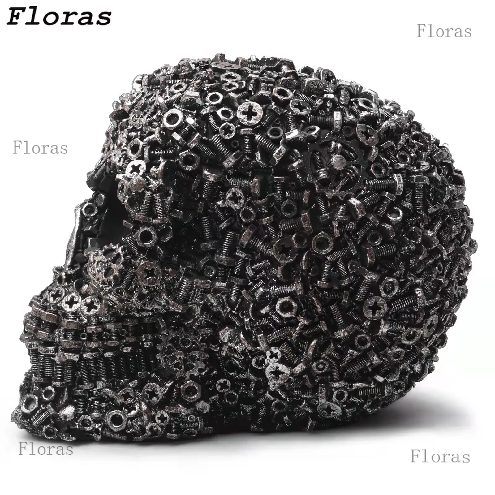 الراتنج المسمار والعتاد الميكانيكية نمط الجمجمة الحرف الزخرفية زخرفة ديكور المنزل تمثال هالوين الديكور النحت تمثال الجمجمة