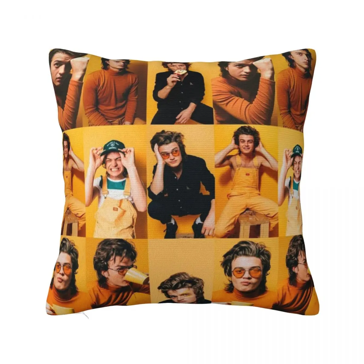 

Joe Keery Collage Pillowcase Printing Polyester Cushion Cover Decorations Throw Pillow Case Cover Home Square 18"