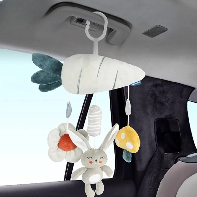 خشخيشات أطفال قطيفة مع جرس لعربة الأطفال قلادة لعبة مقعد السيارة ألعاب على سرير الأطفال دمية معلقة تفاعلية ألعاب حسية متنقلة #1