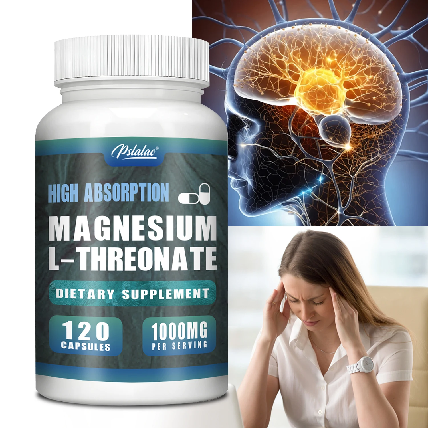 

Magnesium L-Threonate - Supports Focus, Memory & Learning Brain Health Supports Quality of Sleep