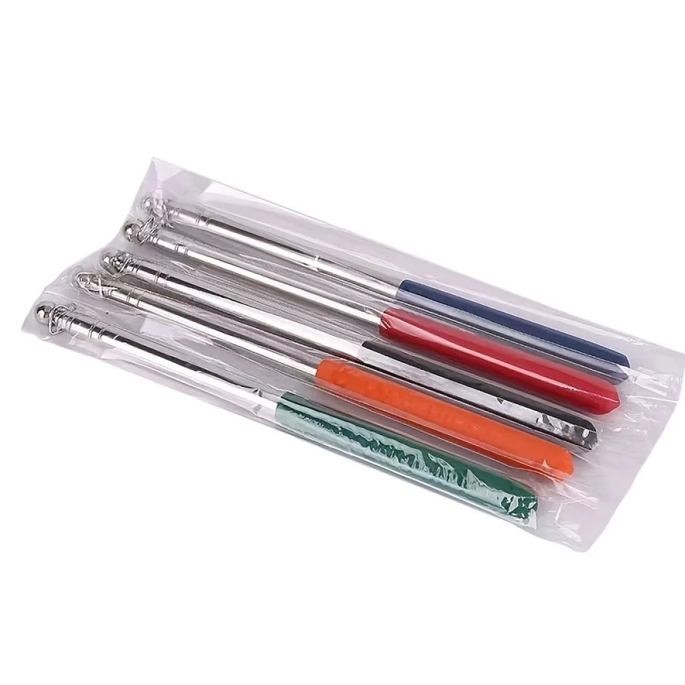 Stainless Steel Retractable Flag Stick Outdoor Guide Teacher Pointer Handheld Banner Support Durable Event Tool Kit