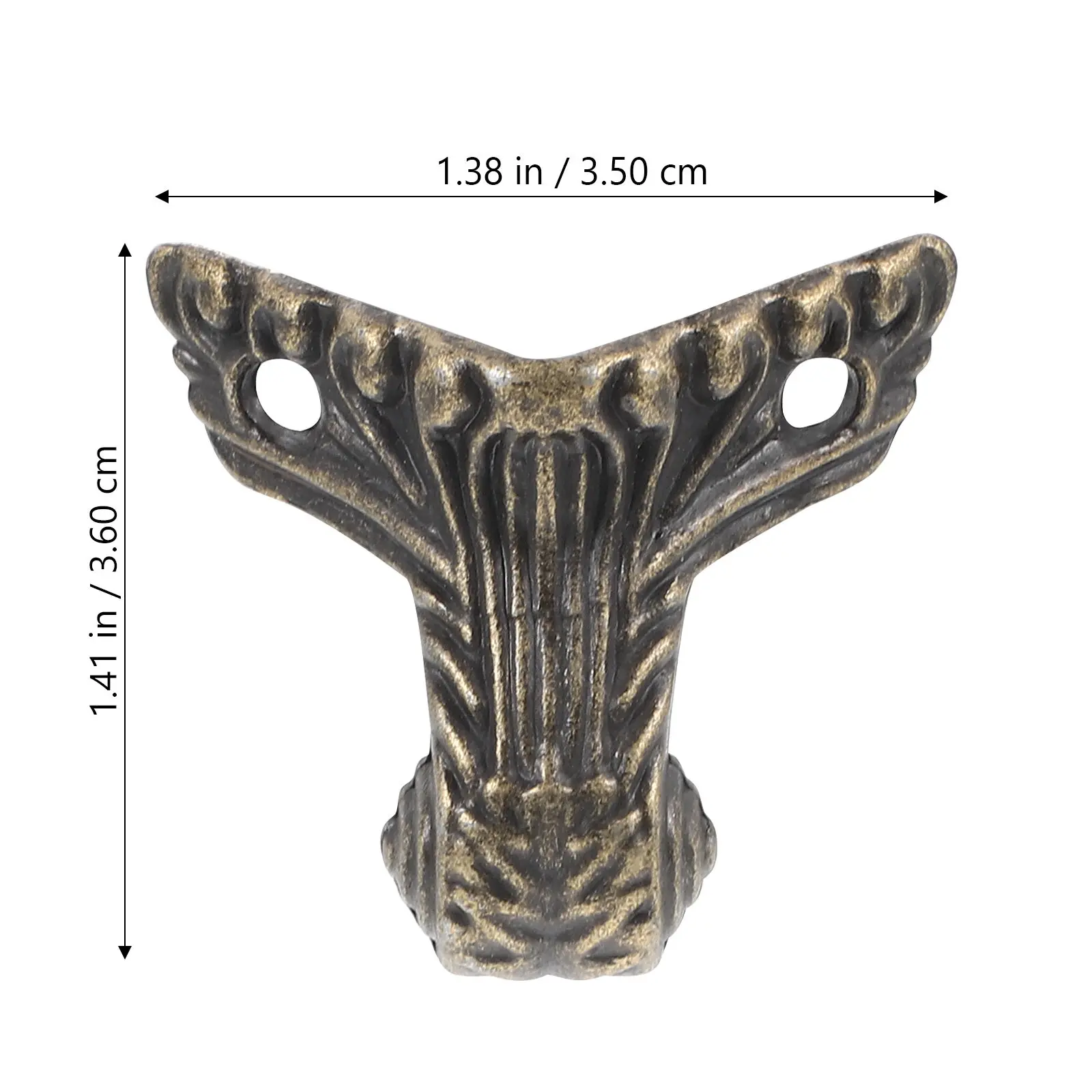 8Pcs Furniture Legs Zinc Alloy Vintage Bottom Corner Protectors Decorative Feet Stable Support for Wooden Boxes and