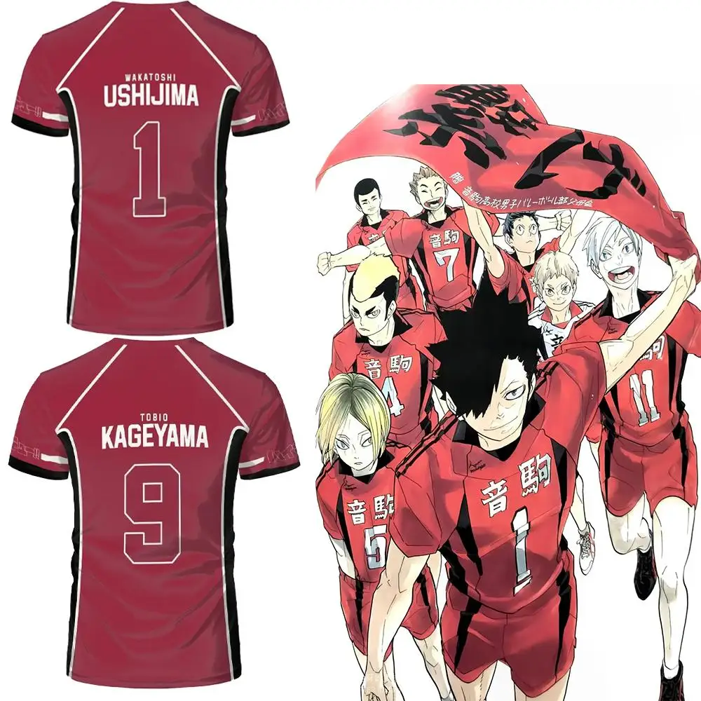 

2025 Anime "Haikyuu!!" Cosplay T-shirt Karasuno High School Men's Volleyball Team Uniform Men's Sports Breathable Round Neck Top