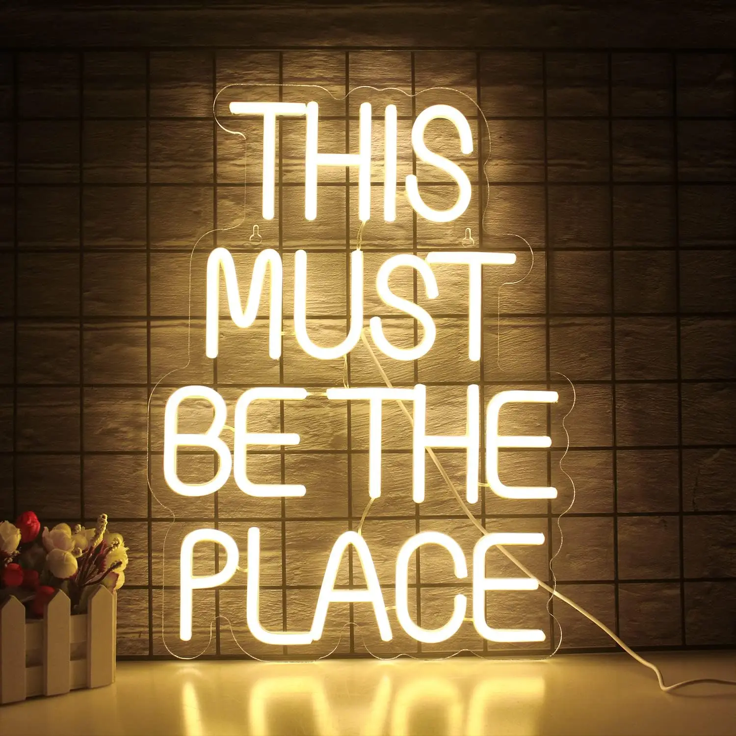 

This Must Be The Place Neon Sign Wall Decor LED Neon Light for Bedroom Living Room Bar Party USB Power Birthday Gift for Friend