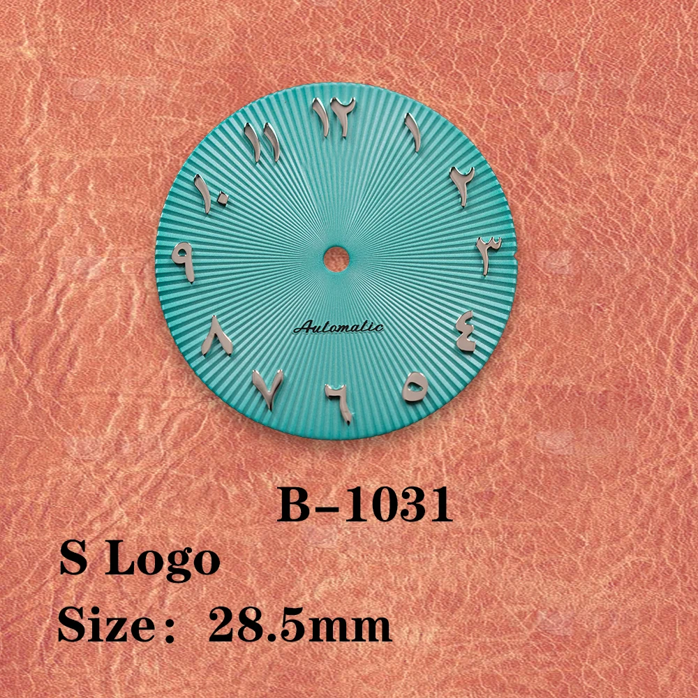 28.5mm S Logo Arabic black dial Vertical bar dial No calendar  Suitable for NH35 NH36 Movement Watch Modification Accessories view 3