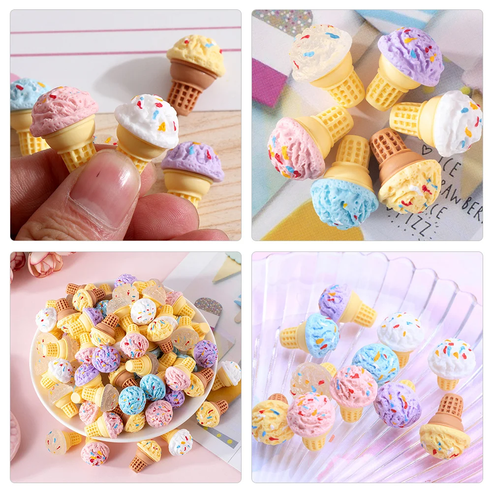24 stuks miniatuur crème hars voedsel voor huis diy decor keuken miniatuur dessert fantasiespel mini dessert ornament