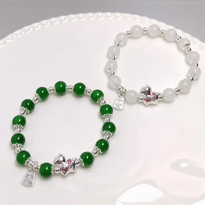 النمط الصيني زودياك الحصان سوار للنساء الرجال الحياة سنة تميمة محظوظ الخرز نعمة سوار الصداقة زوجين مجوهرات هدية