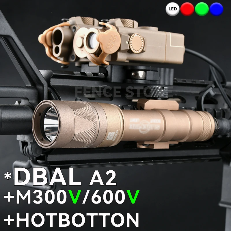 

Surefir DBAL A2 Indicator+M300V M600V Tactical Flashlight Hotbotton lite version set Airsoft accessory Fit20MM