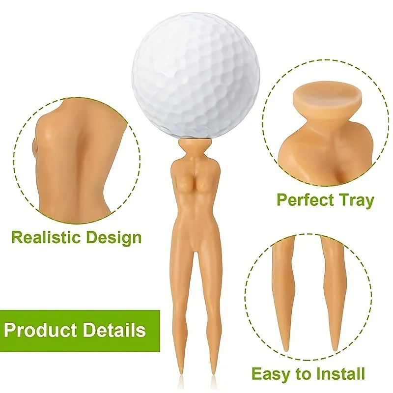 10Pcs 3 Inch Plastic Golf Lady Tees Durable Anti‑Friction Golf Ball Holder Golf Training Practice Accessories for Golf Beginner