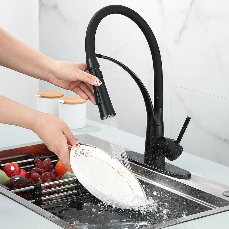 

Новый кухонный смеситель для горячей и холодной воды, полностью медный смеситель для мытья овощей, вертикальный выдвижной и вращающийся смеситель