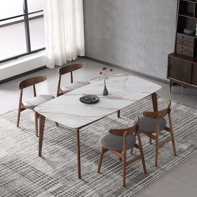 Minimalist Room Furniture Wooden Coffee Chair Dining Chairs Restaurant Upholstered Chair Home Furniture Fabric Modern 10 Pcs T/T