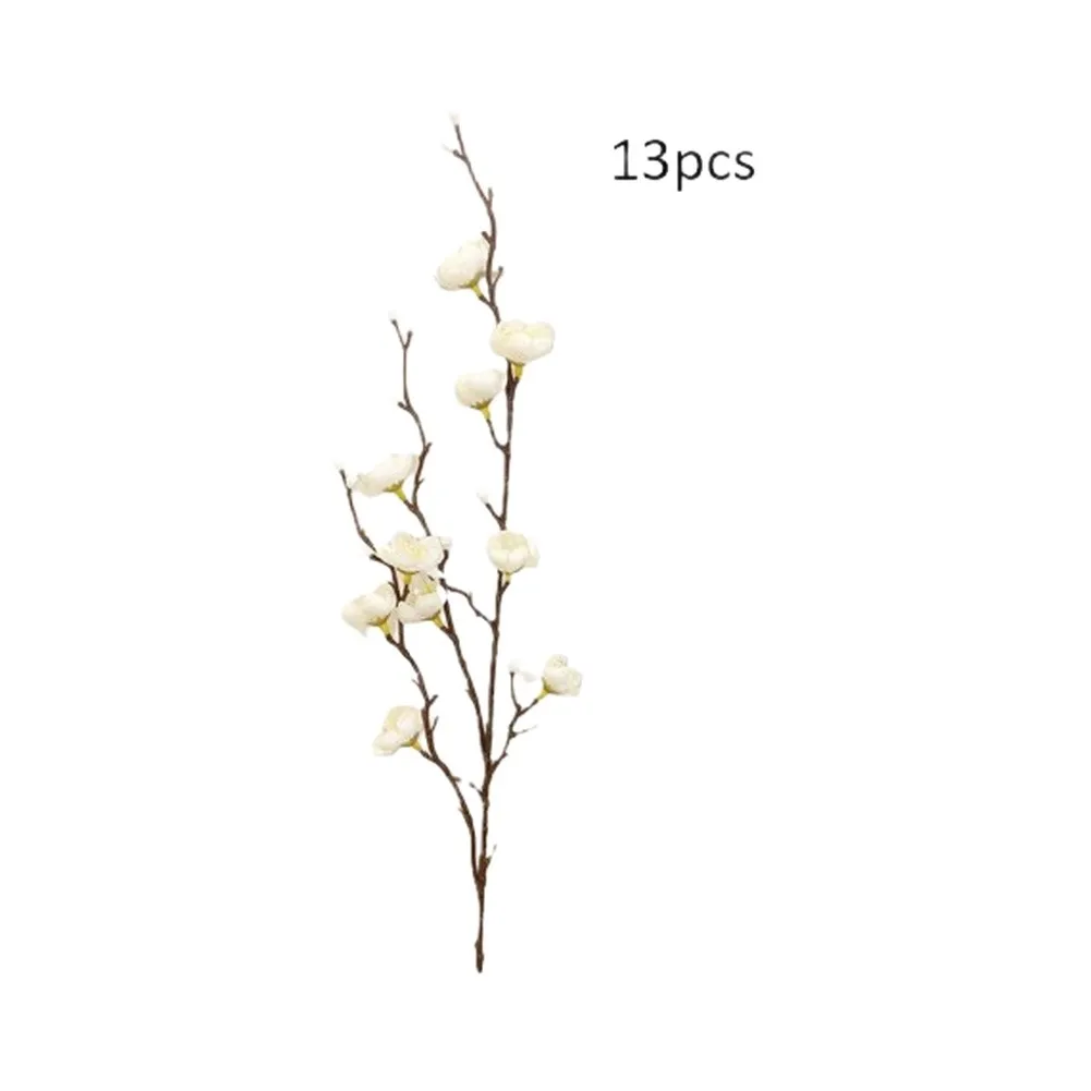 Artificial Red Plum Blossom Branch 54cm Plastic Faux Flowers for Home Decoration Festive Living Room Table Centerpiece