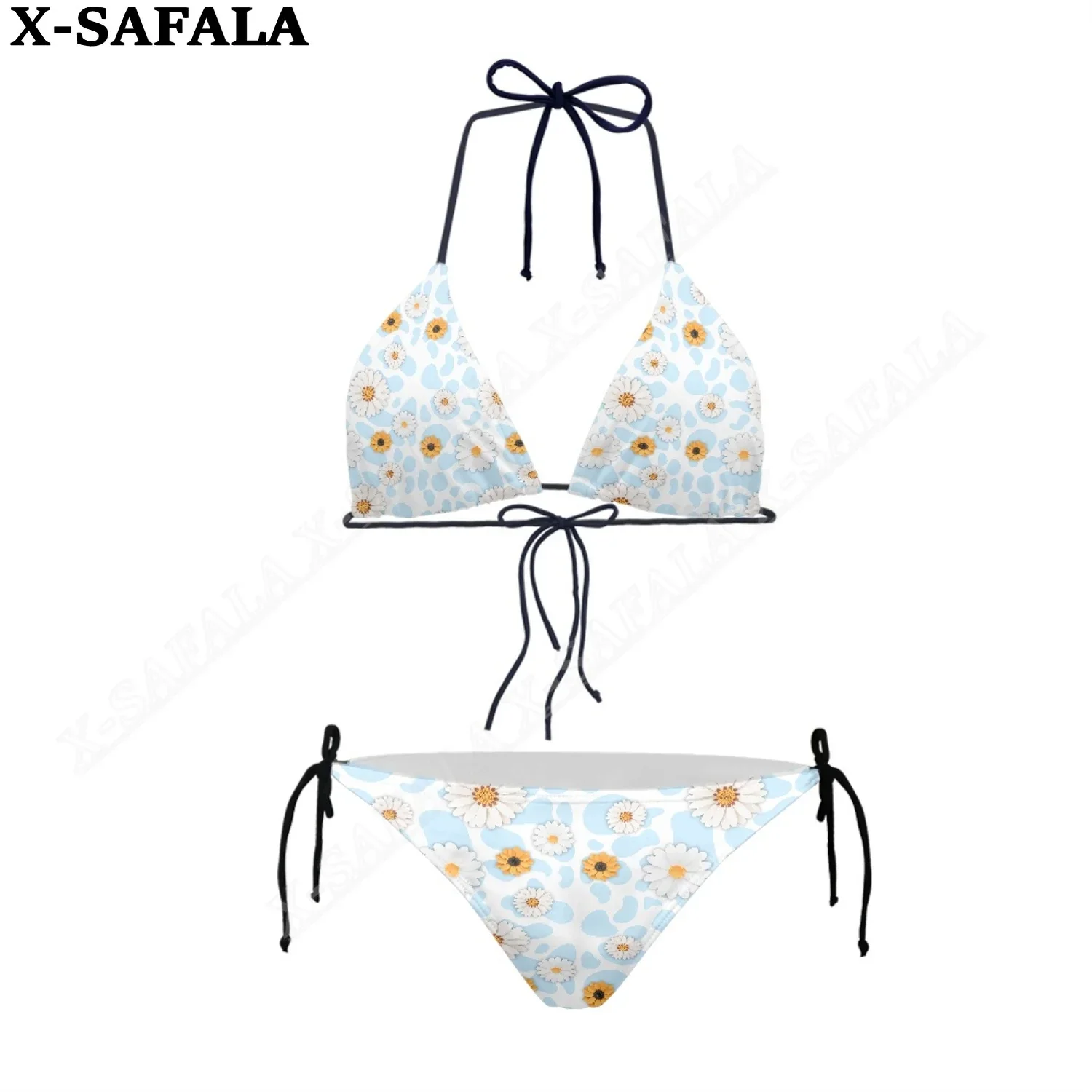 Flowers And Butterflies 3D Print Women Micro Triangle Tie Side Bikini Summer Beachwear Mankini Cute Sexy Beach Bathing Suit-7