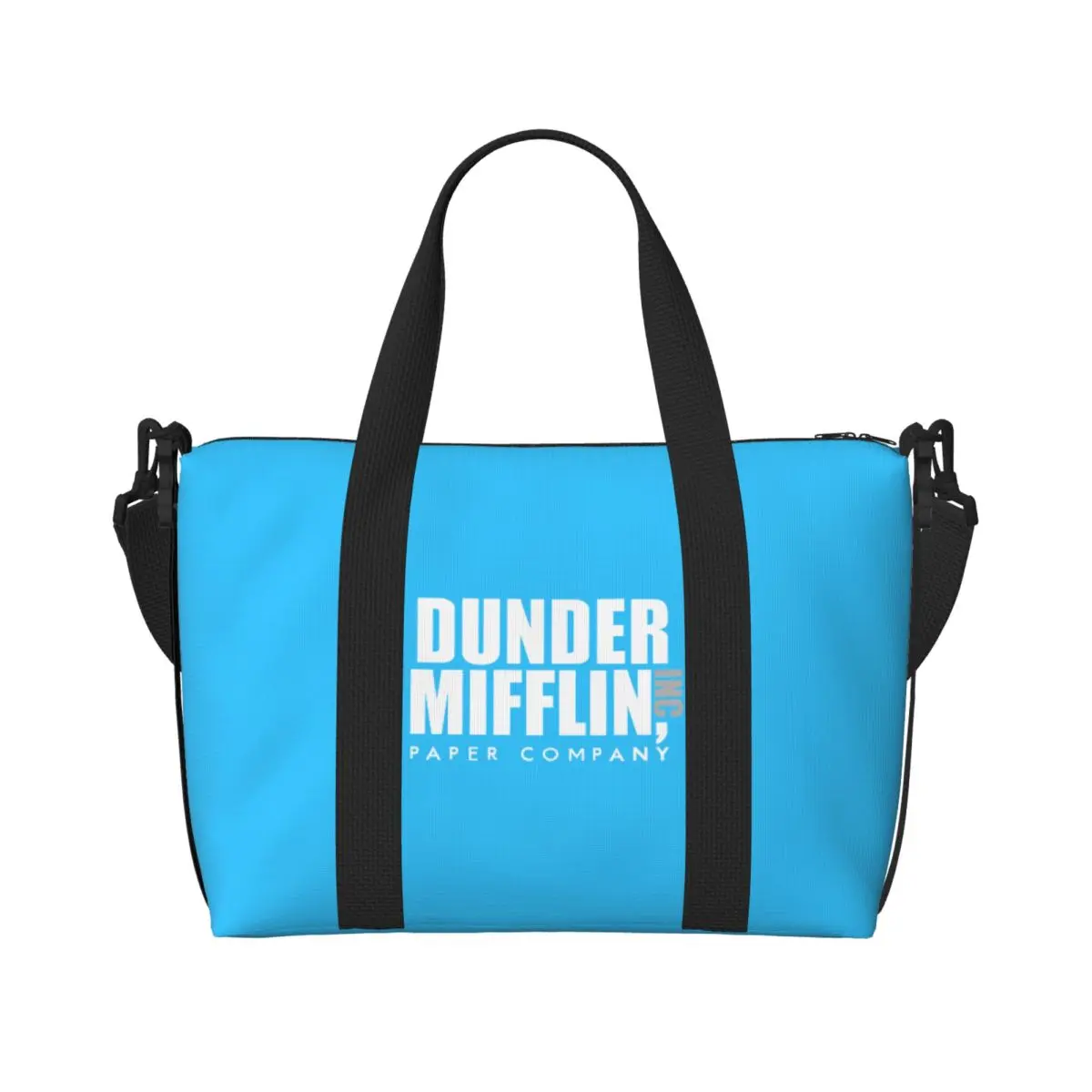 Custom The Office TV Show Dunder Mifflin Paper Company Beach Tote Bag Women Large Compartment Beach Gym Travel Bags