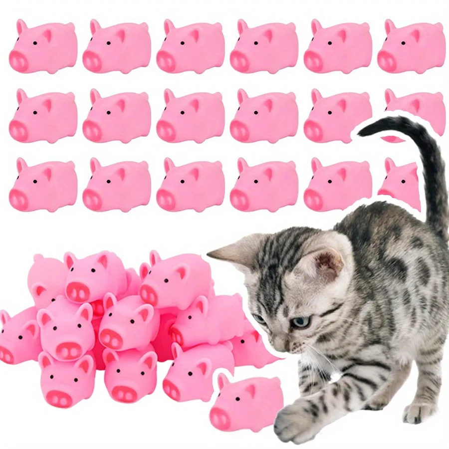6/9/18pcs Durable Rubber Pet Chew Toys - Mini Pink Pig Squeaky Toys for Cat/Dog | Bath Time, Party Decor & Birthday Gift JXB