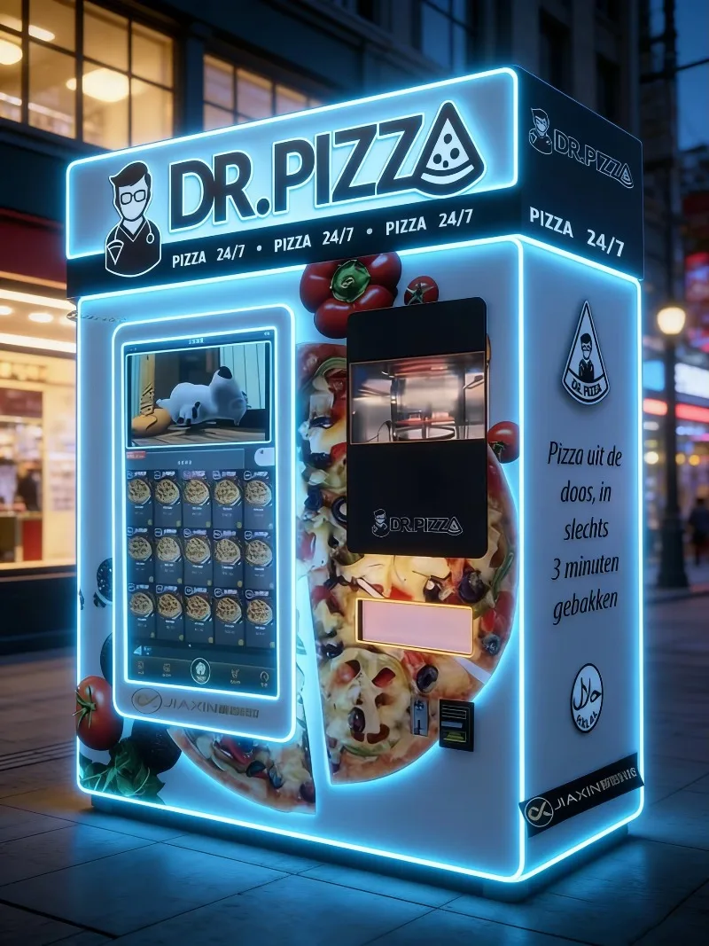 Automatic Smart Pizza Oven Vending Machine Commercial Fresh Pizza Food Kiosk Self Service Machine