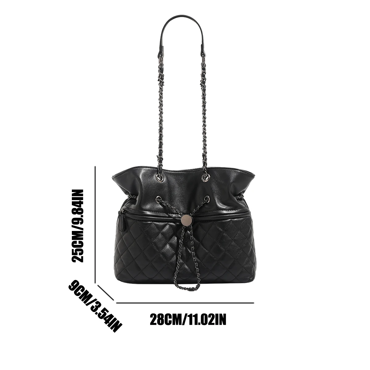 Stylish Practical Solid Color Women Shoulder Bag Quilted Design Diamond Pattern Large Capacity Storage Crossbody Bag for Outings