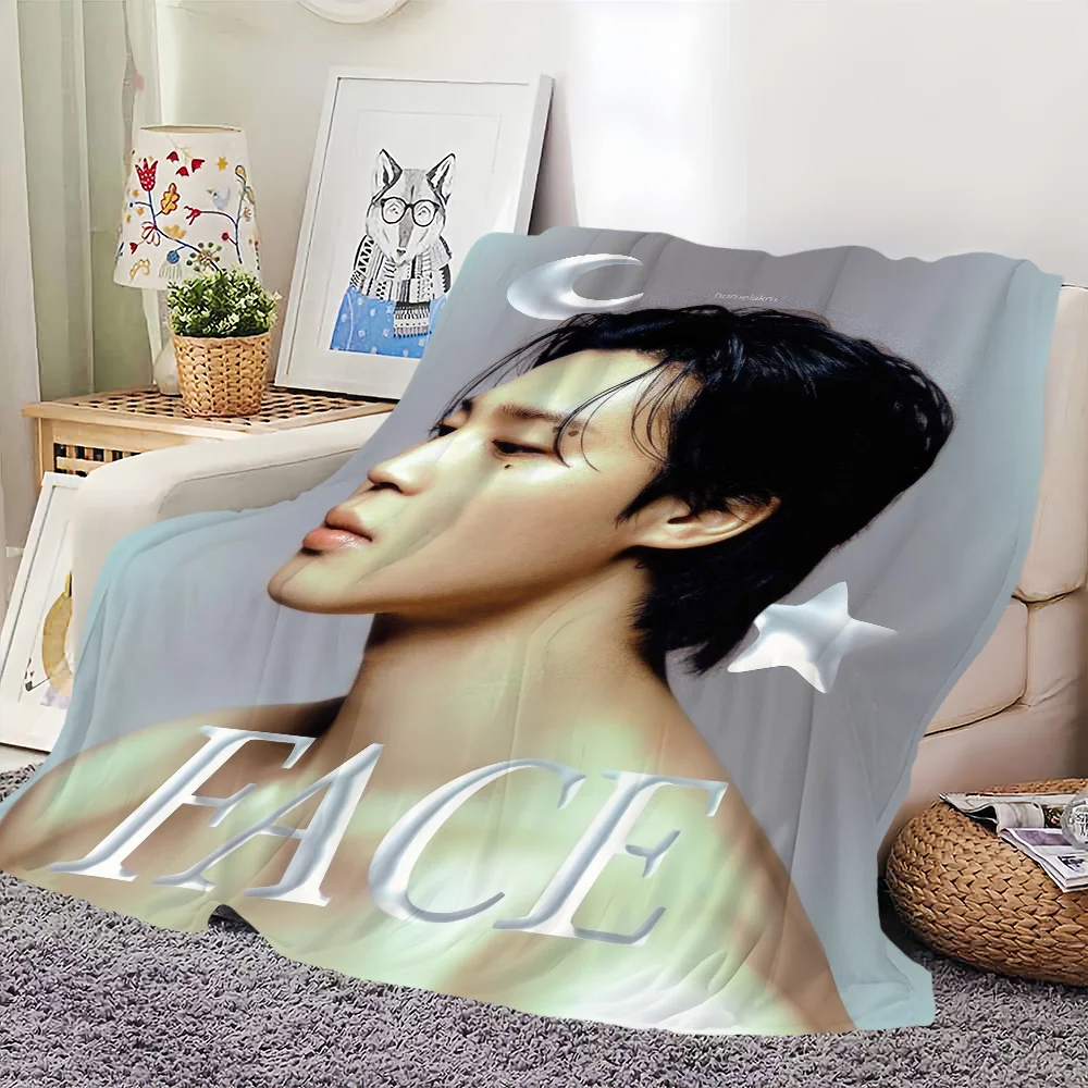 Blanket Flannel singer warm comfort  soft plush blanket for J-Jimin sofa idol living room Kpop office bedroom travel gift