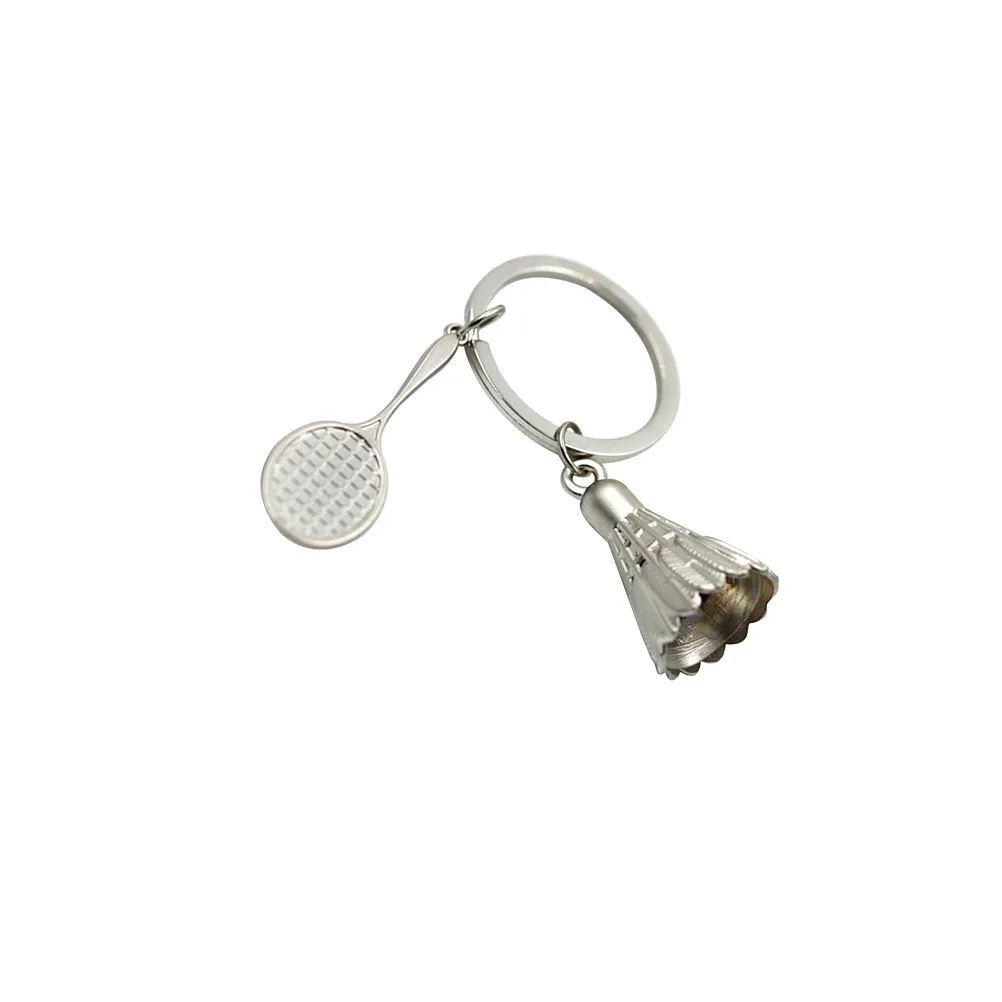 5Pcs Badminton Keychain Metal Key Ring Stylish Sport Accessory Gift for Badminton Lovers Coaches Mother's Day