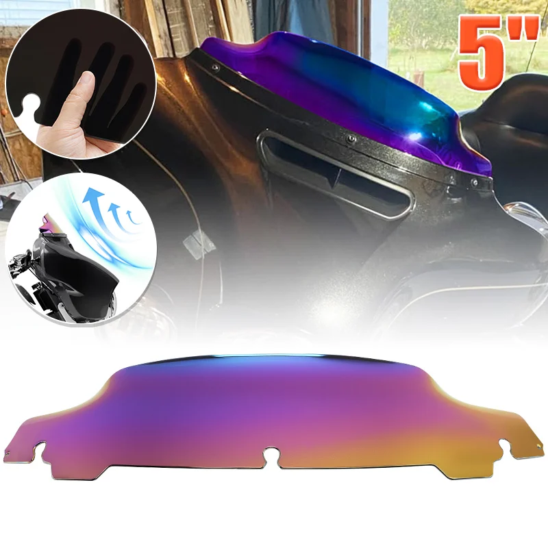 

5" Motorcycle Accessories Wave Windshield Front Windscreen For Harley Street Glide Ultra Classic Ultra Classic CVO 2014-2023