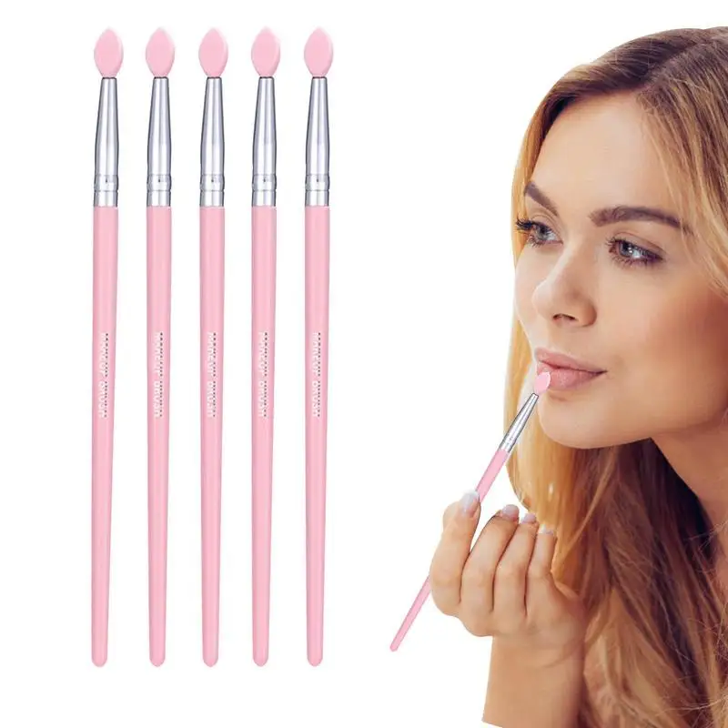 Lip Brush Multi-functional Lip Liner Brush Silicone 5PCS Eyeshadow Brush Lip Film Brushes Lipstick Smudging Brush Makeup Quickly