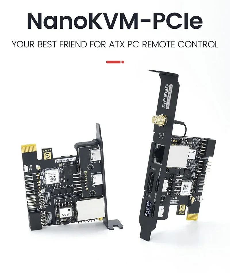 

Sipeed NanoKVM PCIe Пульт дистанционного управления/питание/настольный сервер обслуживания UART HDMI USB RISC-V NanoKVM-PCIe для PiKVM