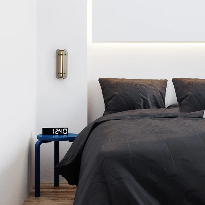 الشمال بسيط غرفة نوم أباجورة فندق مطعم مقهى غرفة المعيشة الممر الممر حائط الخلفية مصباح الجدار الزجاجي #2