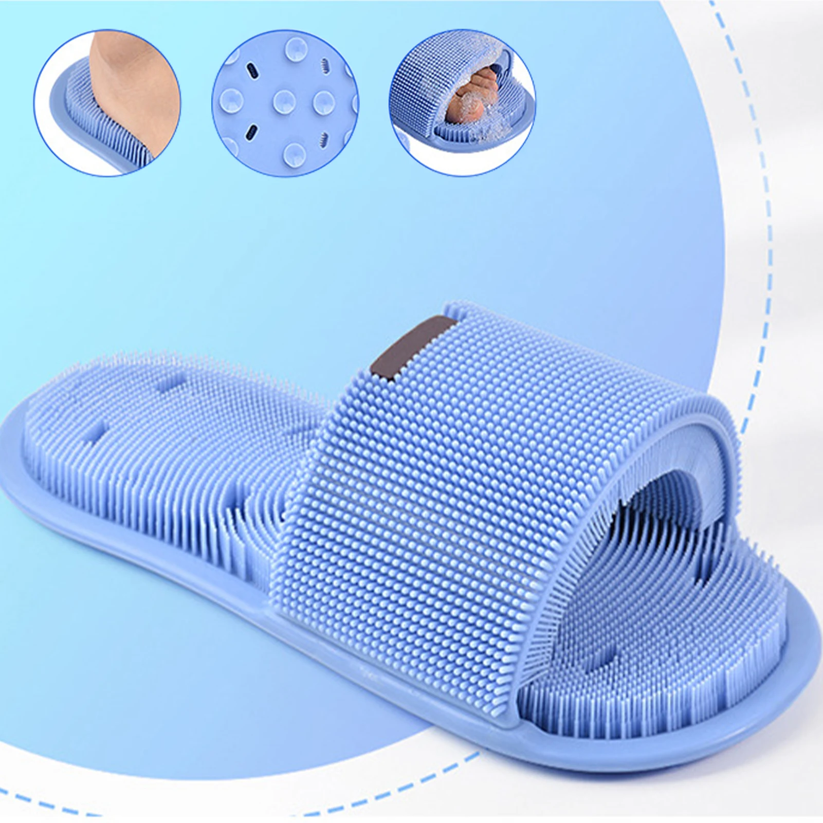 Creative Foot Washing Slippers Bathroom Men\'s And Women\'s Bath Anti-skid Silicone Slippers Foot Rubbing Massage Cleaning Brush