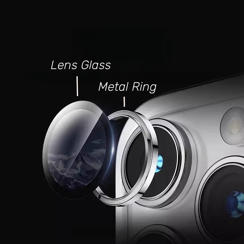 Metal Ring Lens Glass for iPhone 15 16 Pro Max 15pro Alloy Camera Protector Back Lens Film Cap Cover with Positioner image 2