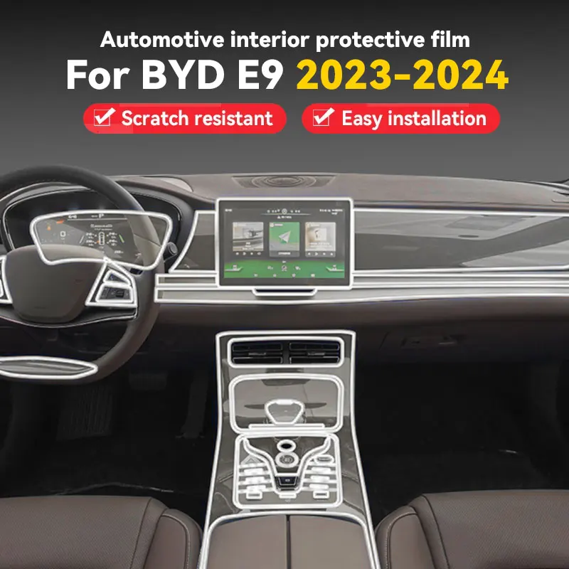 

For BYD E9 2023 2024 Car Gearbox Panel Film Dashboard Protective Sticker Interior Screen Anti-Scratch Film Cover