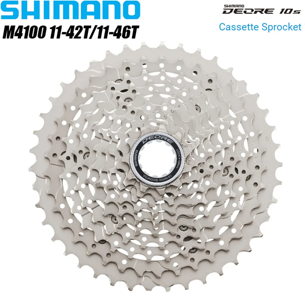 

Shimano Deore M4100 10 Speed Bike Cassette CS-M4100 42T 46T 10S 10V MTB 11-42T 11-46T HG Type Mountain Bicycle Parts Freewheel