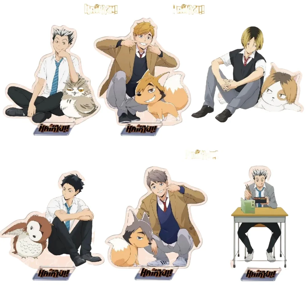 New  Anime Volleyball Boys Acrylic Keychain Stand Action HD Kawaii Figure Toy Sugawara Koushi Double-sided Stand Model Toys Gift