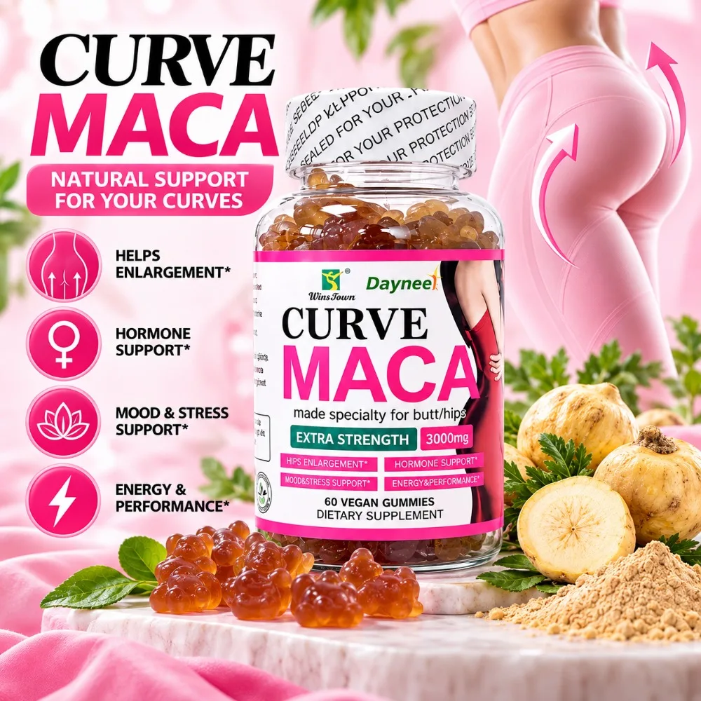 Vegan Maca Gummies Natural Plant Extract Energy Support Energy Hip Curves Support Daily Nutritional Supplement