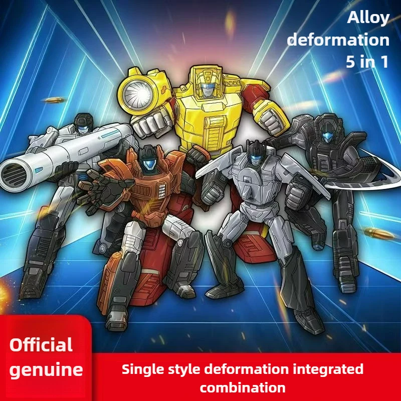 Nouveaux jouets robots en alliage combiné 5 en 1, ensemble de guerrier transformateur avec armes à articulations mobiles, Kit de pistolet à tige éducatif pour enfants de 10 à 14 ans