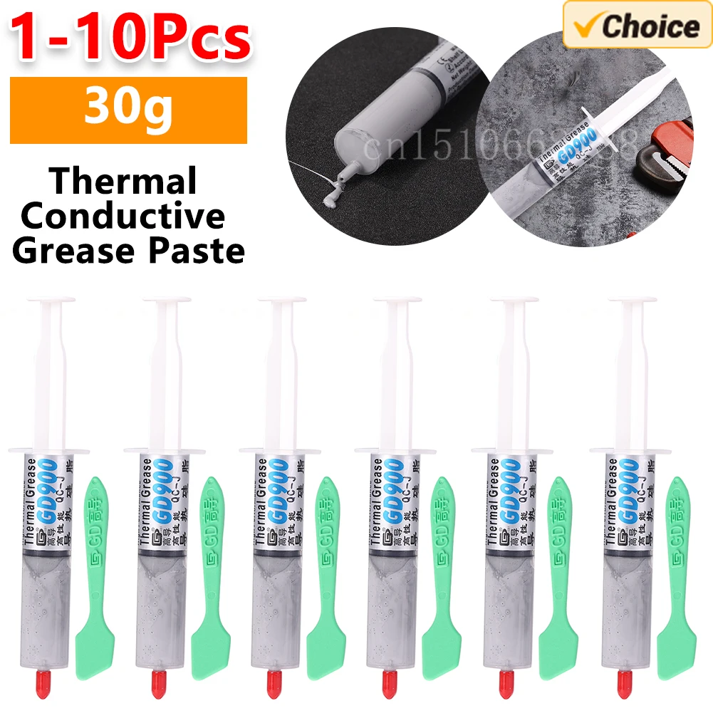 30g GD900 Thermal Conductive Grease Paste Silicone Plaster Heat-dissipating Silicone Paste for Computer CPU Board Repair Tool
