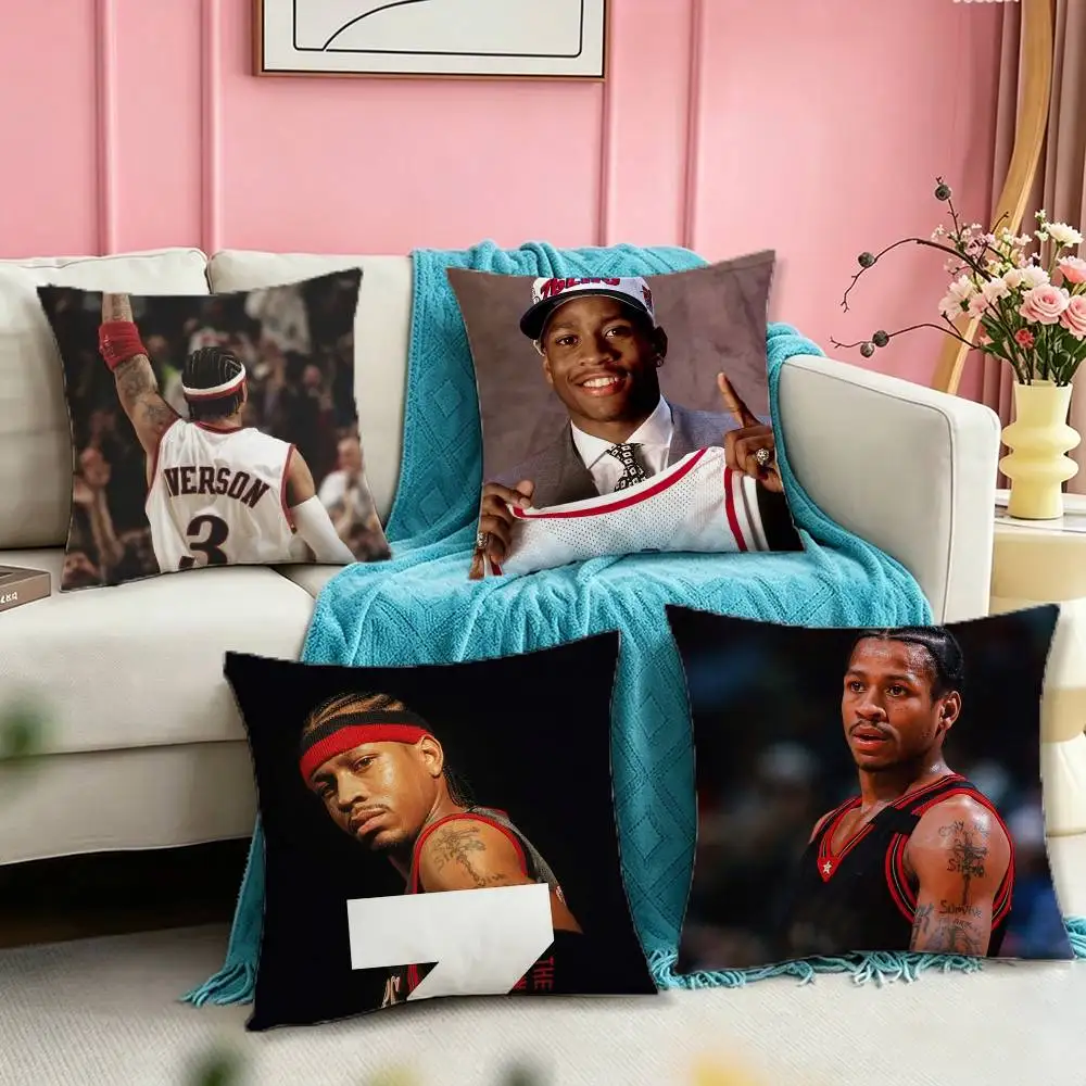 

Allen Iverson Square Double-Sided printed Pillow Case Bedroom Bedside Pillow Sofa Cushion Cover