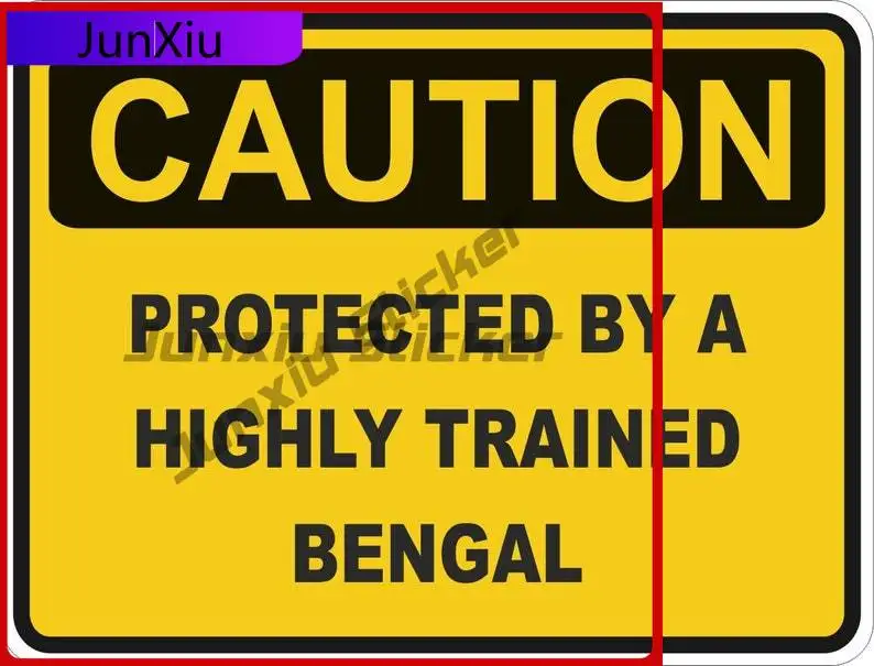 

Cat Caution Protected by Bengal Cute Car Motorcycle Fade Resistant Body Decoration Vinyl Decal For Car Truck SUV Window Bumper