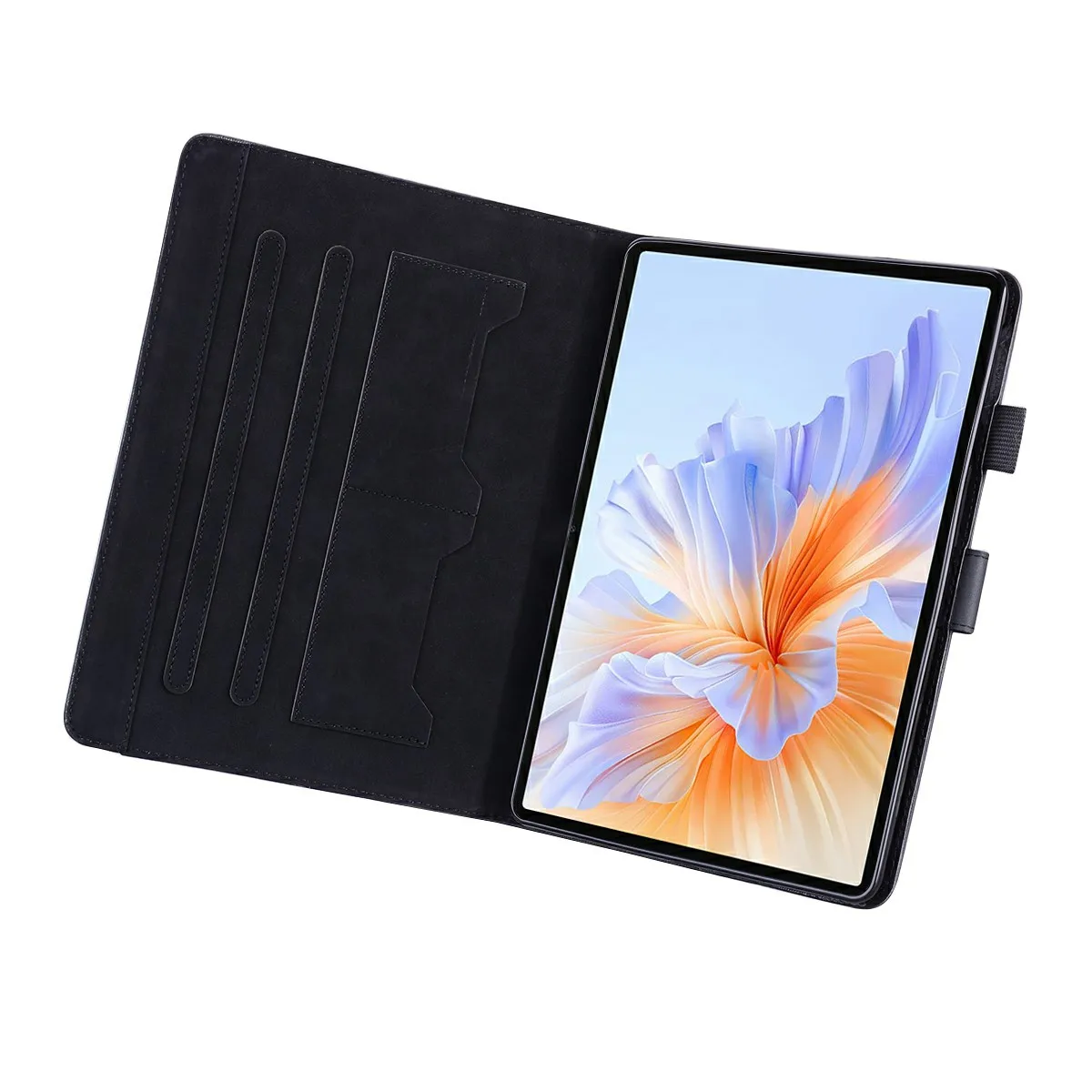 For Honor Pad V9 Case Tablet Stand Leather Cover Card Slots Animal Pattern - Black