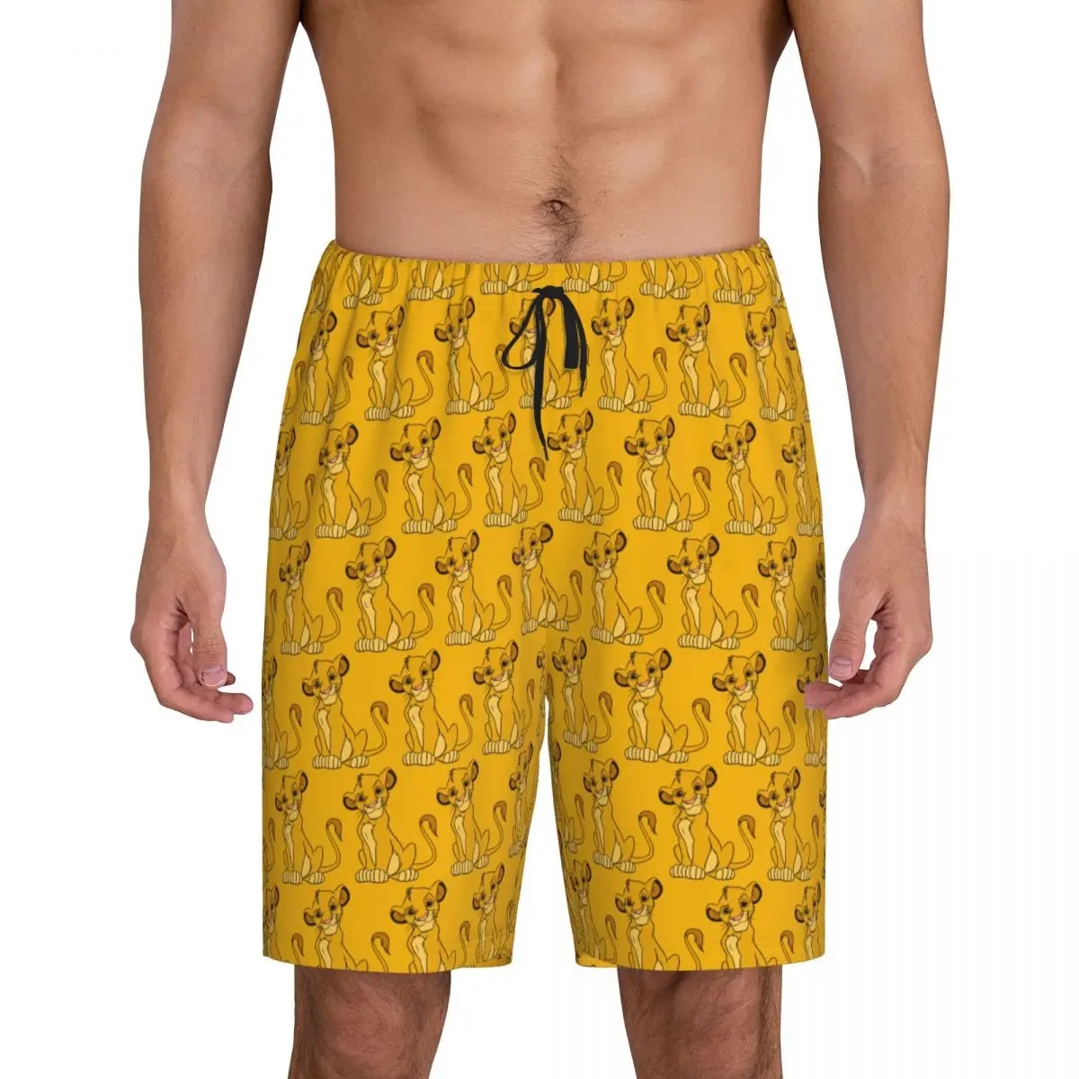 

Custom Printed The King Lion Pajama Shorts Men's Animation Simba Sleepwear Bottoms Sleep Short Pjs with Pockets