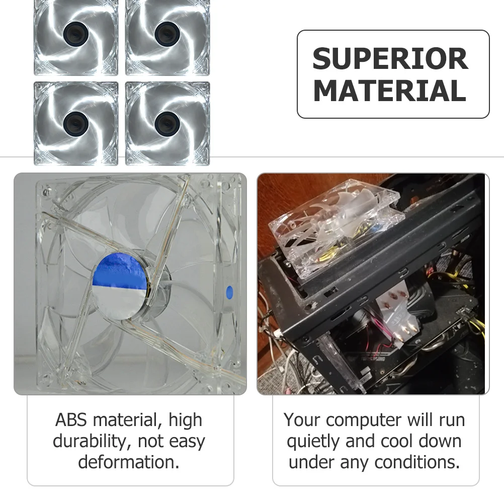 4 pièces LED ventilateur de refroidissement d'ordinateur 12V 80mm radiateur haut débit d'air châssis refroidisseur professionnel CPU dissipateur de chaleur refroidisseur silencieux