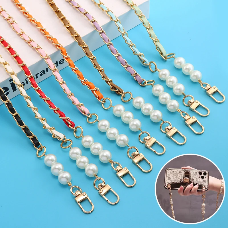 

35/120cm Purse Chain Strap Crossbody Handbag Chains Replacement Leather Shoulder Bag Chain Straps DIY Women Girl Bag Accessory