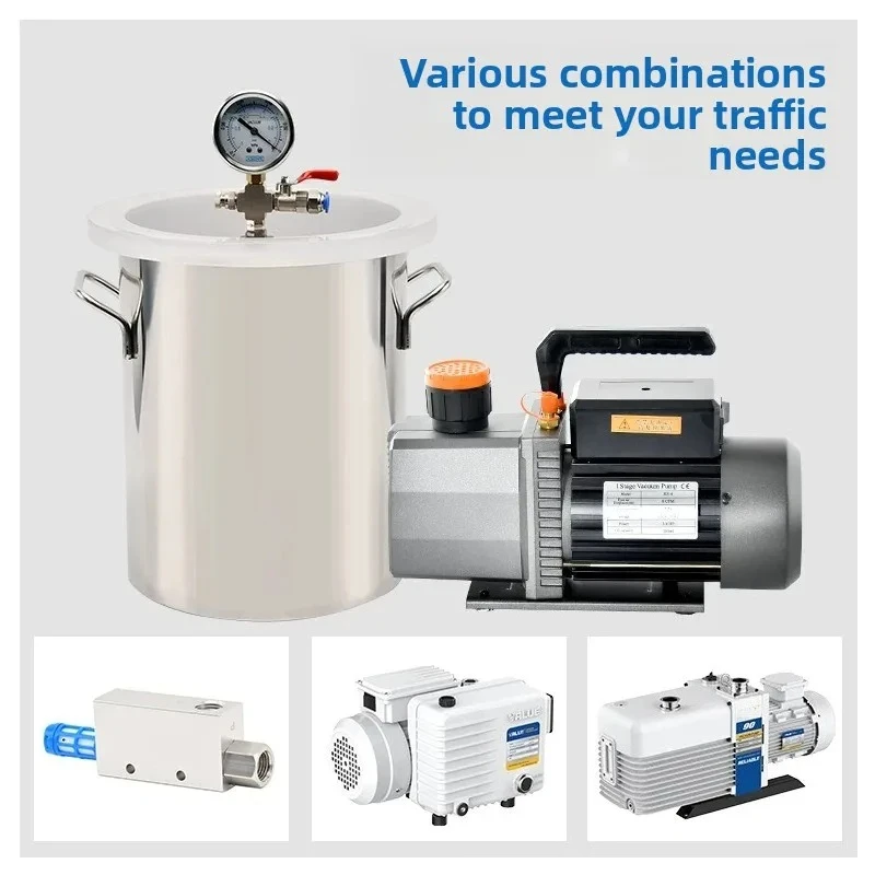Stainless Steel Vacuum Defoaming Pressure Tank, Adhesive Storage Defoaming Drying Vacuum Sealing Tank with Vacuum Pump