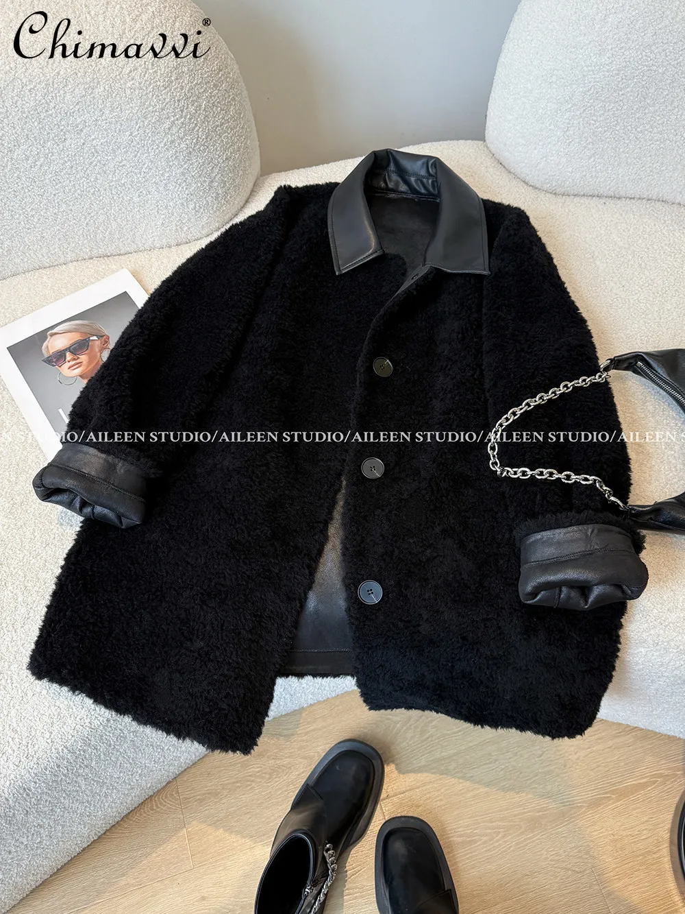 

Winter Clothes New Fashion Sheepskin Coat for Women Korean Style Thickened Warm Furry Lamb Wool Top Elegant Ladies Jackets