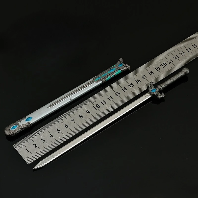 22cm/8.66in Fox Spirit Matchmaker:First Snow Sword  Anime Peripheral Metal Sheathed Craft Toy Sword Desktop Display Gift Boy Toy