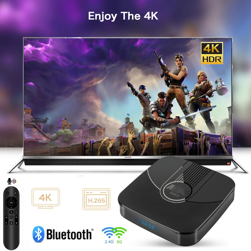 M98 Max ATV Android 11.1 TV BOX Amlogic S905W2 Dual WiFi 5G 2GB 16GB Quad Core HD 4K BT5.0 Voice Media player Set top box