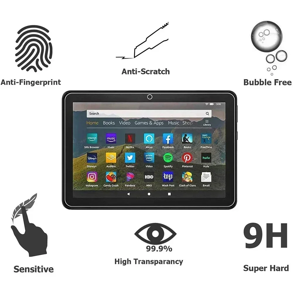 ฟิล์มป้องกันหน้าจอแท็บเล็ต3แพ็กสำหรับ Amazon Fire HD 8 / 8 plus/ 8 2020 2022รุ่น11TH